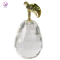Décoration de bureau originale en émail couleur feuille d'or artisanat léger luxe cristal clair pomme poire pour la décoration intérieure