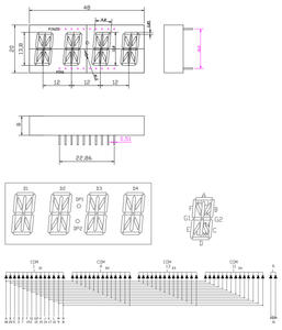 Affichage LED à 14 segments rouge à 4 chiffres de 0,54 pouce Haute définition Anti-interférence Écran numérique Distributeur automatique intelligent et kiosque - Product Image 3