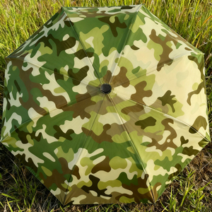 Vente en gros Parapluies pliants à ouverture manuelle entièrement automatique, solides et étanches aux UV, 3 parapluies pluvieux ensoleillés, nervures en fibre de verre de couleur camouflage avec logo - Product Image 2