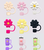 Capuchon de paille réutilisable en silicone de 10 mm en forme de fleur ou d'animal, anti-poussière, pour gobelet isotherme de 40 oz