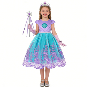 Nuevo Diseño de Disfraces de Princesa para Niñas, Disfraz de Princesa para Fiesta, Vestido Verde con Accesorios - Product Image 5
