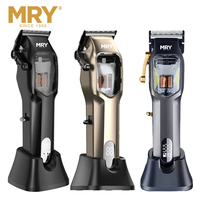 Tondeuse à cheveux électrique MRY avec écran LCD, faible bruit, lame DLC, logo personnalisé, kit de tondeuse à cheveux, machines de barbier, ensemble de tondeuses à cheveux