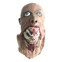 Masque de crâne sanglant d'horreur pour Halloween, zombie mutant, en latex, avec sang coulant, accessoires pour maison hantée