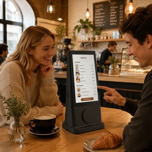 Kiosque de commande intelligent pour restaurant avec double écran Android de 8 pouces, lecteur publicitaire et batterie externe, pour augmenter les revenus et l'efficacité - Product Image 1