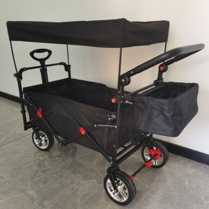 어린이를위한 캐노피 접이식 야외 왜건 맞춤형 OEM 푸시 풀 왜건 유모차 - Product Image 1