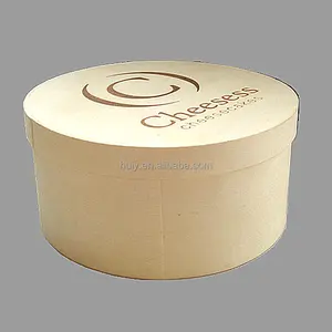 사용자 정의 로고 인쇄 미니 발사사 포플러 베니어 나무 껍질 부드러운 나무 둥근 상자 치즈 포장 용 나무 상자 일회용
