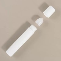 Flacon roll-on cosmétique rond en plastique de 10 ml avec surface givrée, flacon PP vide pour crème pour les yeux et huile essentielle