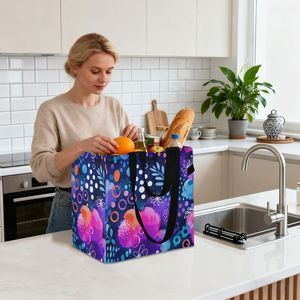 <b>Large</b> Colorful Dot Pattern <b>Canvas</b> Shoulder Pool Beach <b>Bag</b> Reusable Grocery <b>Bags</b> Travel Tote <b>Bag</b> with Double Handle - Product Image 4