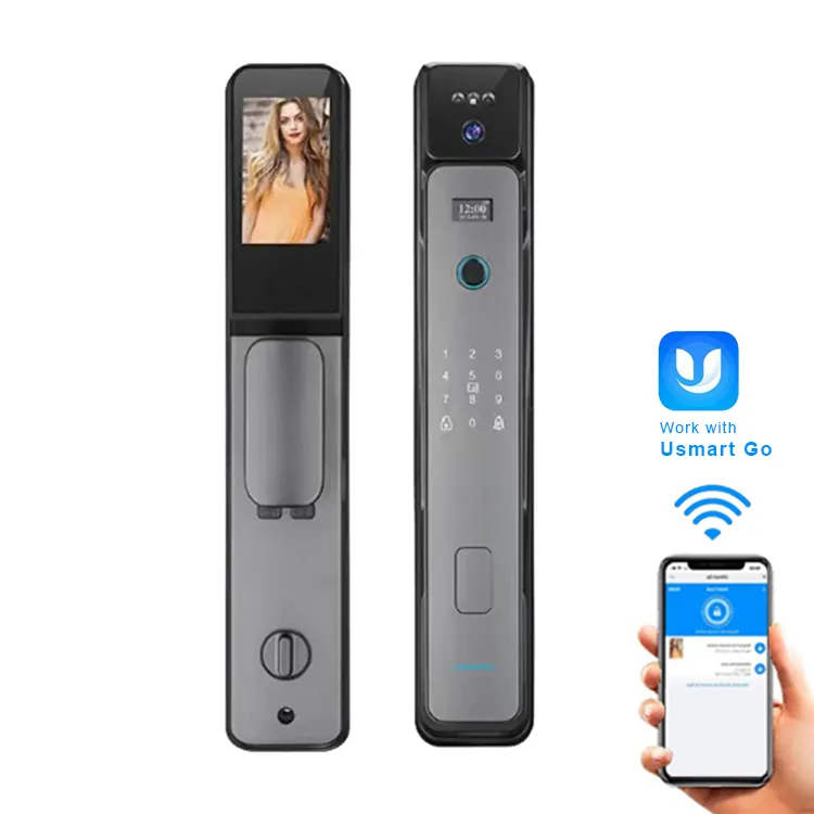 Easloc Электрический автоматический биометрический отпечаток пальца распознавание лица умный дверной замок видео голос с камерой