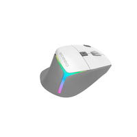 Ratón Inalámbrico RGB Multidispositivo, Bluetooth 5.0 + 2.4G, Ratón Ergonómico Recargable con Cable y Botones Laterales para MacBook y Windows