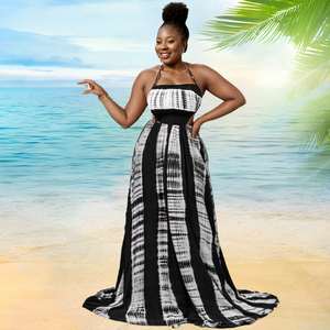 Nouvelle arrivée, robe longue sexy à bretelles, imprimé tie-dye, dos nu, été - Product Image 5