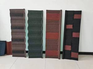 Tejas de techo de metal recubiertas de piedra <span class=keywords><strong>Tudor</strong></span> de todos los colores Revestimiento de zinc de aluminio de acero resistente al calor para la construcción de viviendas - Product Image 5