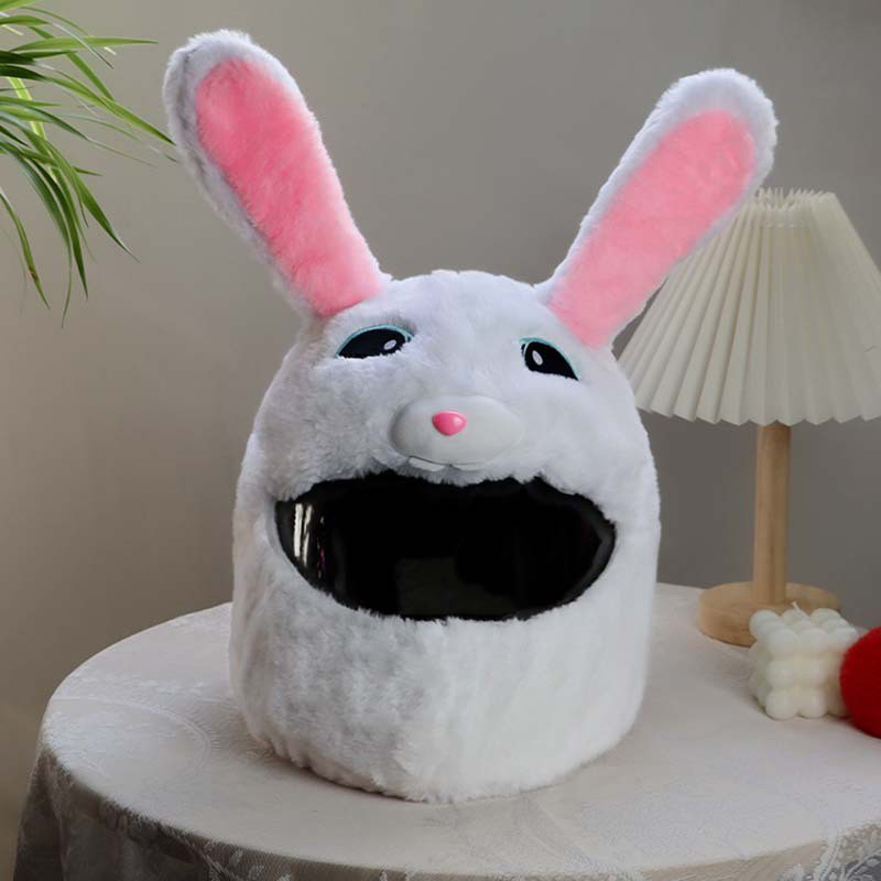 bunny head motorcycle helmet Cover - Pink Reduce wind noise MEOSROCK Cute Plush Animal Motorcycle
