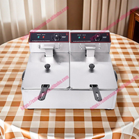 Fritadeira Comercial de Bancada com 2 Cestos e 2 Tanques para Batatas Fritas