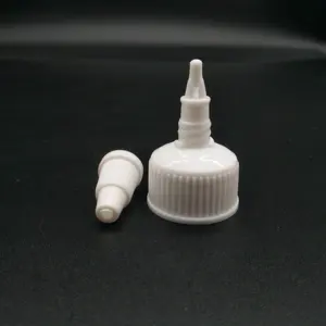 Factory newest design screw plastic cap with long nozzle for eye drops tip cap