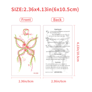 Ultimo 105x60MM adesivi di bellezza del <span class=keywords><strong>tatuaggio</strong></span> incandescente nel buio farfalla fiori luminosi tatuaggi temporanei per donne ragazze - Product Image 2