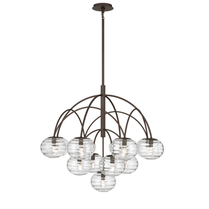Grande <span class=keywords><strong>lampadario</strong></span> a 12 luci in vetro, stile industriale contemporaneo, <span class=keywords><strong>con</strong></span> <span class=keywords><strong>sfere</strong></span> in vetro testurizzato per cucina, USA - Product Image 1