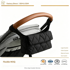 Sac de rangement pour couches, résistant à l'eau, avec porte-gobelet et 2 compartiments pour accessoires, organisateur de voyage pour poussette, pour bébé, personnalisé, de qualité supérieure - Product Image 1
