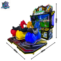 Machine de jeu d'arcade de course de chevaux dynamique pour 3 joueurs, simulateur à monnayeur avec distribution de tickets, en plastique, pour parc d'attractions intérieur