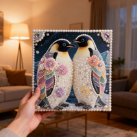 Kit de Peinture Diamantée en Cristal Fait Main, Motif Animalier, avec Plateau et Stylo, Design Moderne, Tissu 5D DIY pour Décoration de Chambre d'Enfant