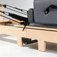 Contron Sports Luxury Wood Reformer Lipat Tempat Tidur Pilates Panjang 2420mm Peralatan Yoga Profesional Apartemen Kecil Studio Kesehatan
