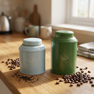 Boîte en métal de haute qualité, unique, hermétique, de forme personnalisée, couleur unie, pour café, thé, bonbons, aliments, pour grains de café - Product Image 1