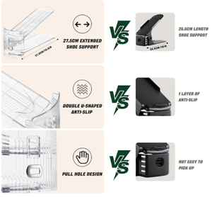 Organizador de Zapatos Ajustable, Transparente, Soporte para Zapatos, Ahorrador de Espacio, Estante Doble para Zapatos - Product Image 2