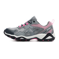 Chaussures de randonnée et de trekking unisexes légères bicolores pastel beige, rose et gris pour le glamping, le camping en voiture et l'overlanding