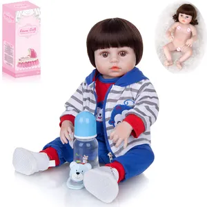 13,5 Zoll Soft Weighted Baby Boy lebensechte realistische echte wieder geborene Neugeborene Baby puppen für Kleinkind Kinder Jungen Mädchen Geburtstag Geschenkset