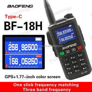 Radio Bidireccional Analógica Portátil BF-18H de 5W UHF VHF con GPS de Largo Alcance, Resistente al Agua IPX-1, Carga Tipo-C - Product Image 3