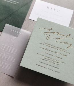 Tarjeta de Lujo Personalizada con Impresión Tipográfica, Invitaciones de Boda de Alta Gama, Tarjeta Postal con Texto en Relieve, Lista de Invitados, Tarjeta de Menú - Product Image 6