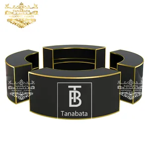 Reception da bancone da bar commerciale semicircolare in pvc nero