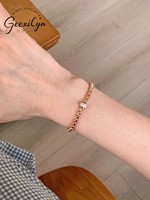 Bracelets tendance unisexes en cuivre et zircon, plaqués or, accessoires de fête brillants, fabrication exquise en Chine