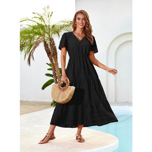 Robe décontractée d'été de style occidental de qualité supérieure, écologique, respirante, pour femmes, vente en gros, lavable pour tous les jours - Product Image 4