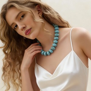 Collier tendance <span class=keywords><strong>Bohu</strong></span> pour femme, imperméable, en acrylique multicolore, grandes perles, idéal pour l'été et la plage, bijoux à superposer pour dames - Product Image 6