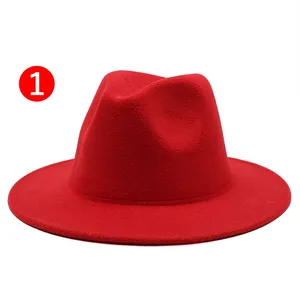 Оптовая продажа, новая модная джазовая шляпа с широкими полями, винтажная зимняя фетровая шляпа, широкие шляпы на заказ