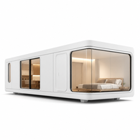Maison préfabriquée moderne en conteneur, style Apple Cabin, rectangulaire, luxueuse, mobile, compacte, garantie 1 an, pour complexe hôtelier, camping, hôtel, entrepôt