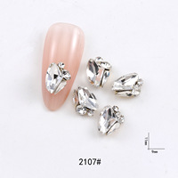 Faible MOQ, Haute Qualité, Super Brillant, Vrac, Blanc Transparent, Formes Mixtes, Breloques pour Nail Art, Mini Strass en Cristal Assortis pour Ongles