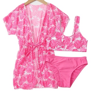 Lot <span class=keywords><strong>de</strong></span> 3 maillots <span class=keywords><strong>de</strong></span> <span class=keywords><strong>bain</strong></span> et kimono taille haute imprimés feuilles pour filles 7 à <span class=keywords><strong>12</strong></span> <span class=keywords><strong>ans</strong></span> <span class=keywords><strong>Maillot</strong></span> <span class=keywords><strong>de</strong></span> <span class=keywords><strong>bain</strong></span> pour enfants 2025 Ados <span class=keywords><strong>Maillot</strong></span> <span class=keywords><strong>de</strong></span> <span class=keywords><strong>bain</strong></span> Beach Wear - Product Image 2