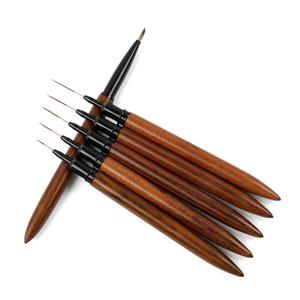 BQAN Private Label Custom Logo Nail Art pennelli manico in legno Nail Liner pennelli Nail Painting Aquarell Gel Brush - Product Image 1