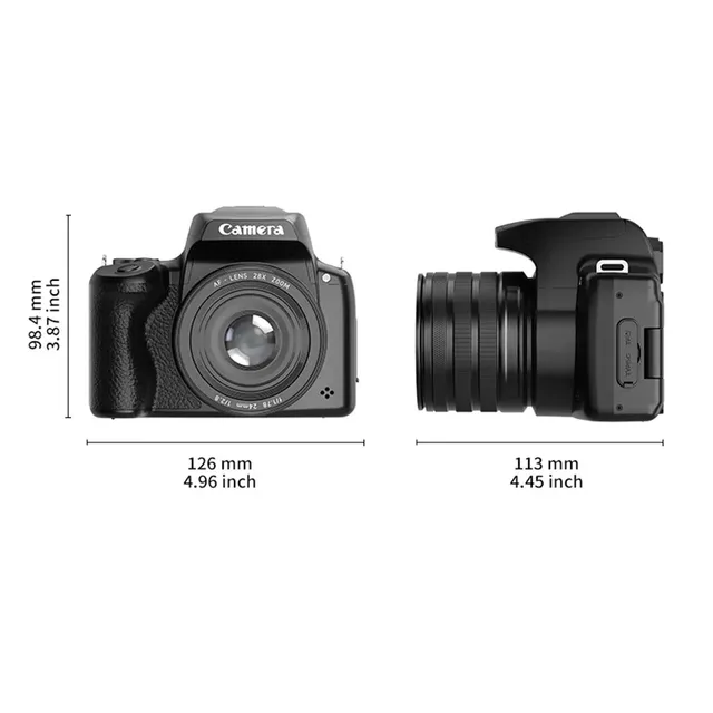Vlogging Video Camera Kit 28X Zoom DC207 Waist Flat Viewfinder DSLR Camera Flip Screen Selfie 68MP High-definition 4K Camera