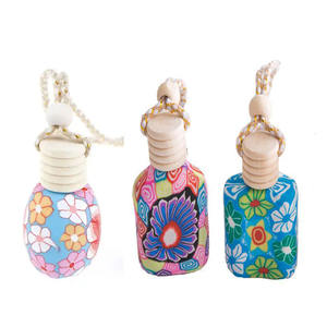 Diffuseur de parfum pour voiture en argile polymère colorée de 15 ml, flacon en verre avec bouchon en bois, flacon de parfum - Product Image 4