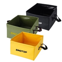 SINOTOP logo personnalisé 13L 500D PVC bâche mode Portable pliable fruits lavage pêche en plein air étanche seau pliant