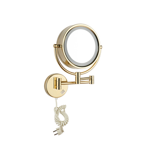 Phòng Tắm <span class=keywords><strong>LED</strong></span> Hiện Đại Brass Treo Tường Vòng Mở Rộng 360 Độ Xoay Mỹ Phẩm Gương Trang Điểm - Product Image 4