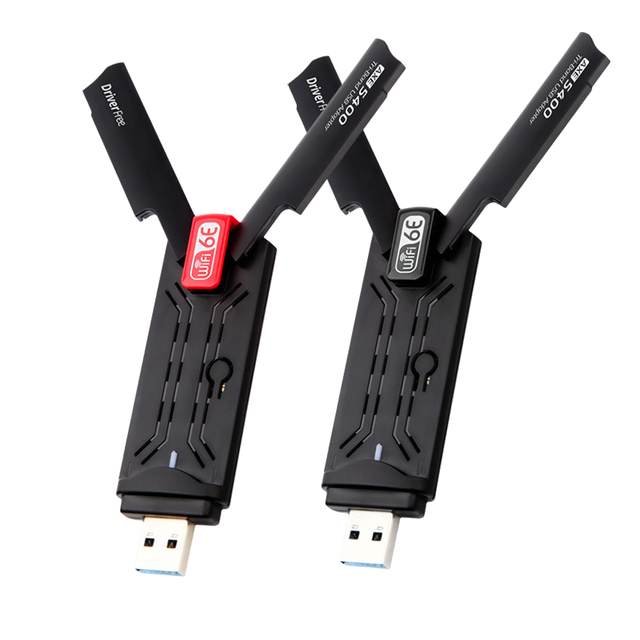 WiFi6E AX5400 USB 3.0 Wireless Adapter 2.4GHz/5GHz/6GHz Wi-Fi Booster With High Gain Antenne for PC/Laptop Win10/11 Driver Free