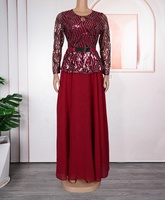 Robes imprimées Abaya pour femmes, robe musulmane, robes de style africain, kaftan orné de strass