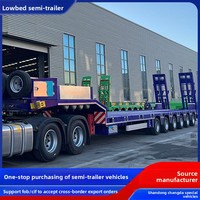 Semi-remorque à plateau bas à six essieux de 60 tonnes pour le transport d'équipements lourds, machinerie éolienne, logistique Chine