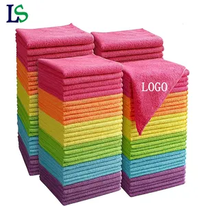 粉色毛巾高级定制印花超细纤维清洁布超细纤维毛巾超细纤维汽车干燥毛巾，带定制标志和尺寸
