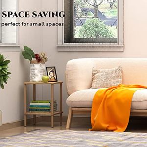 Mesita de noche de madera maciza con estante de almacenamiento, mesa de centro pequeña para dormitorio, sala de estar, uso para adultos - Product Image 3