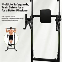 Station de barre de traction multifonctionnelle autoportante en acier inoxydable avec quatre patins antidérapants, robuste, pour exercices de triceps et abdominaux en salle de sport